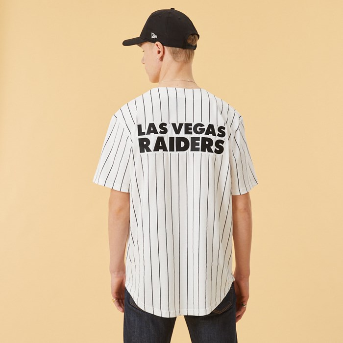 Las Vegas Raiders Pinstripe Miesten Pelipaidat Valkoinen - New Era Vaatteet Tukkukauppa FI-824097